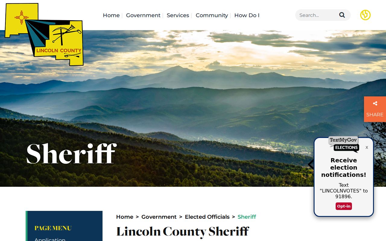 Lincoln County arrest lookup Sheriff contact page