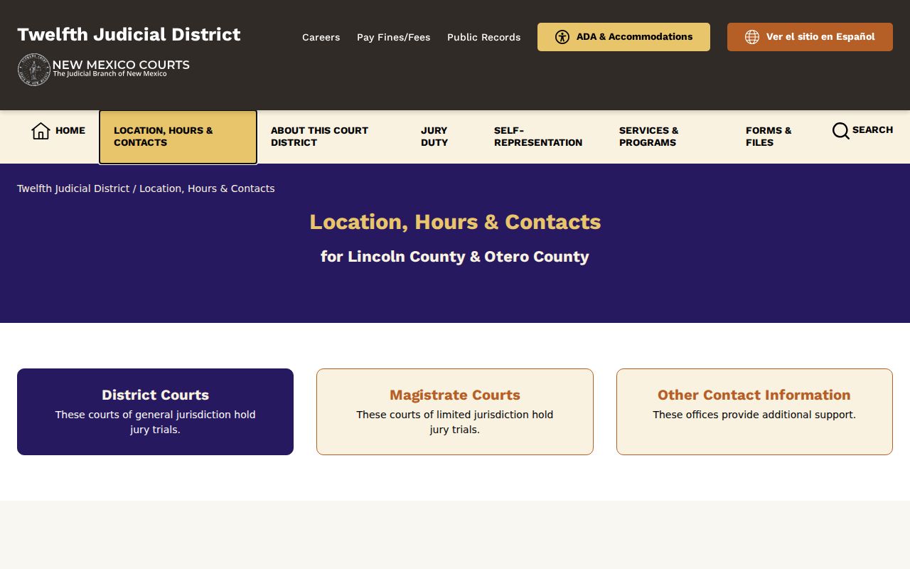 Lincoln County criminal court case clerk contacts and records access