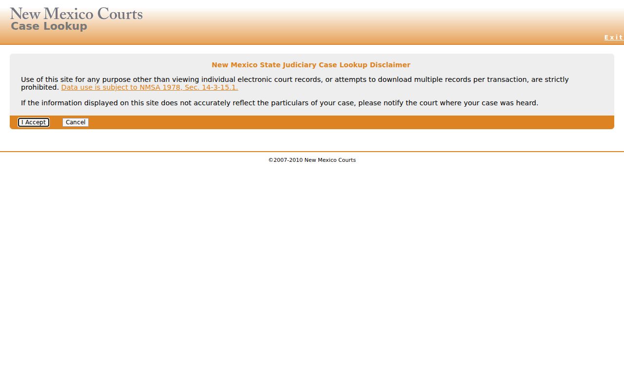 Lincoln County criminal court case search in New Mexico Courts Case Lookup