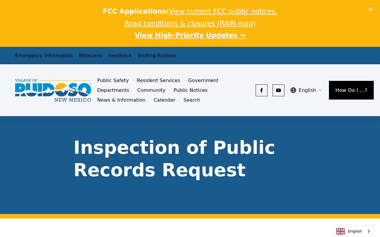 Ruidoso criminal records IPRA request information