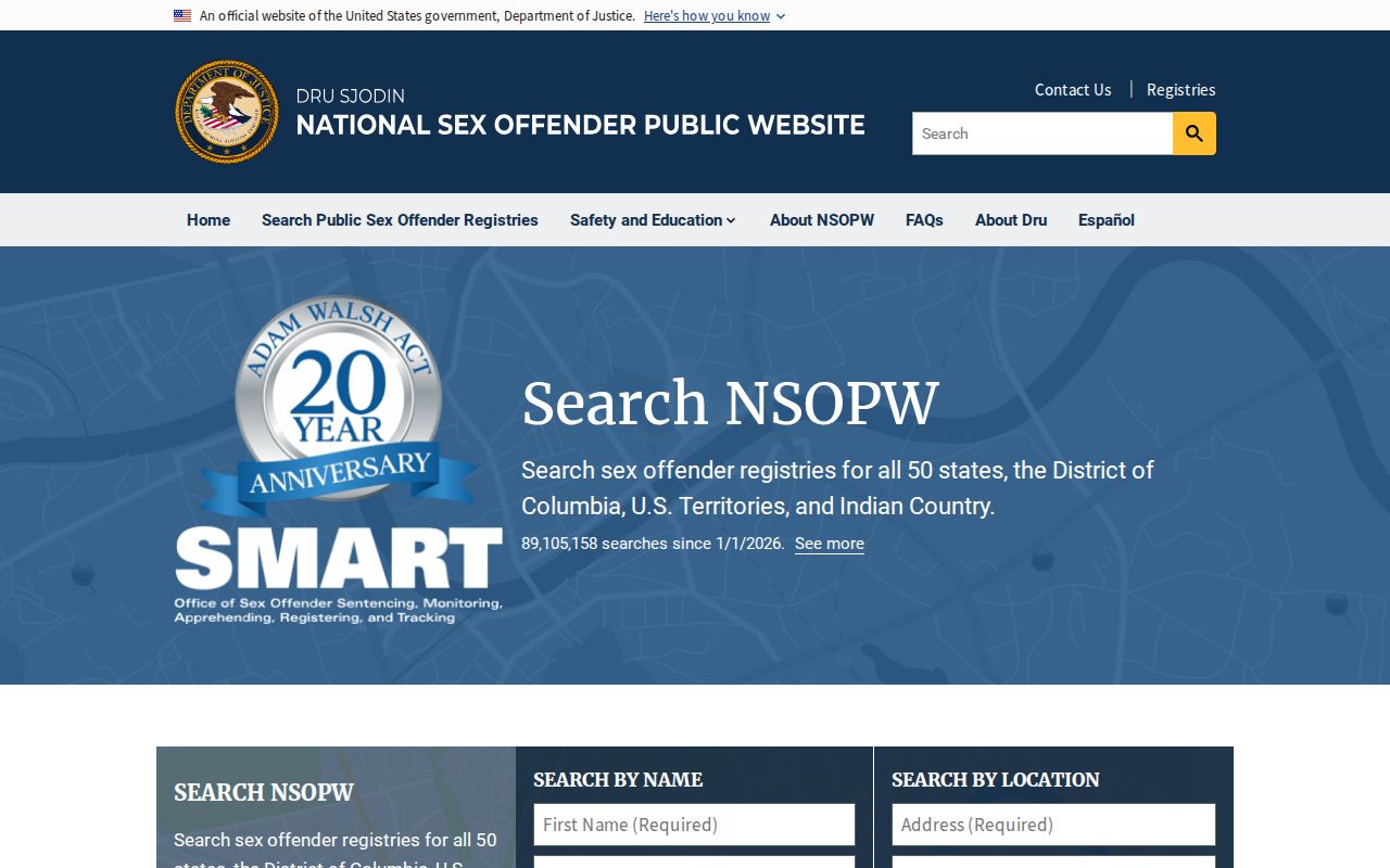National NSOPW companion for a Lincoln County sex offender search
